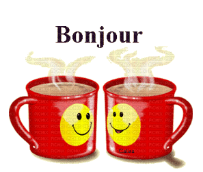 Gif animé bonjour tasses